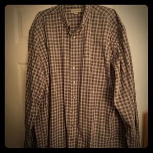 Cutter & Buck Blue Plaid Collared Shirt